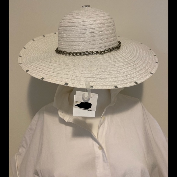 🆕🌞STUD & CHAIN STRAW FLOPPY SUN HAT🌞🆕 - Picture 5 of 16